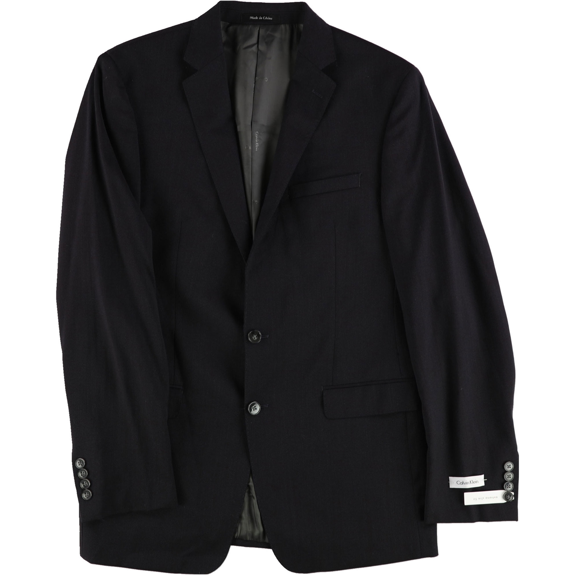 Calvin Klein Mens Textured Two Button Blazer Jacket, Purple, 42 Long